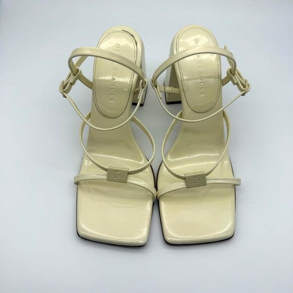 Dear Frances Cleo Sandal Block Heel Cream Pale Butter Yellow IT EU 37 US 7 - Picture 2 of 16